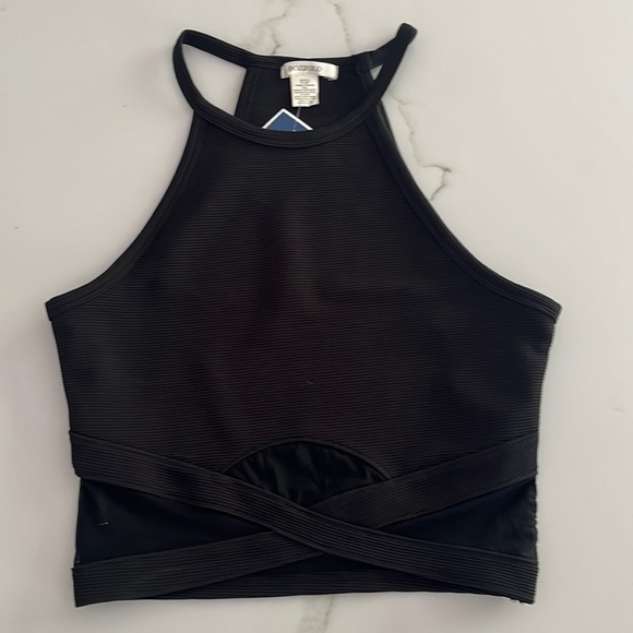Black Halter crop top - Picture 1 of 5